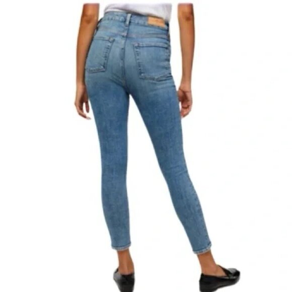 7 For All Mankind Aubrey High Waist Skinny Stretch Medium Blue Wash Jeans Sz 31 - Picture 2 of 11